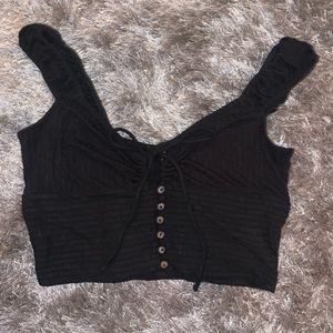 COLLEGE CLEANOUT- Black Crop Top